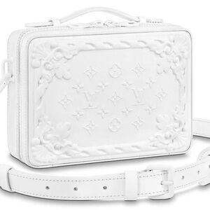 Louis Vuitton White Crossbody Bag with Embossed Monogram